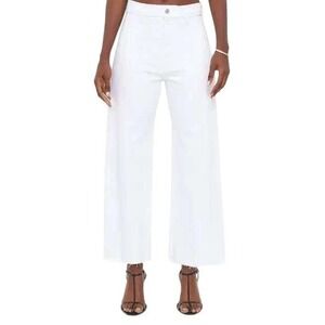 NEW PISTOLA‎ Snow/White Wash Penny High Waist Raw Hem Wide Leg Jeans Size 28